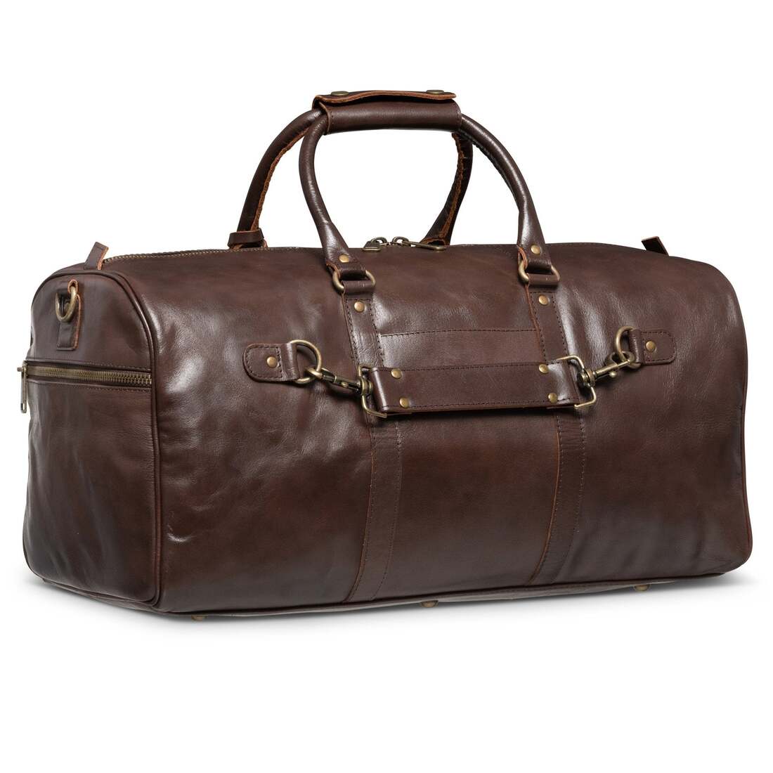 Traveler 45L Leather Duffle - Antique Brown