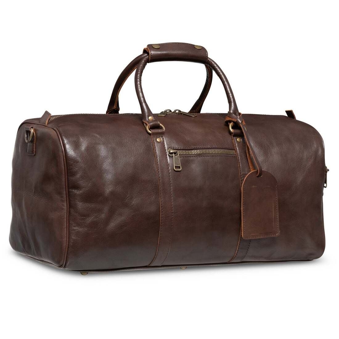 Traveler 45L Leather Duffle - Antique Brown