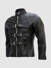 Black Leather Trench Jacket