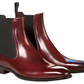 Men's Luxury Ox-Blood Leather Ankle High Chelsea Boots