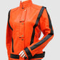 Orange Leather Biker Jacket